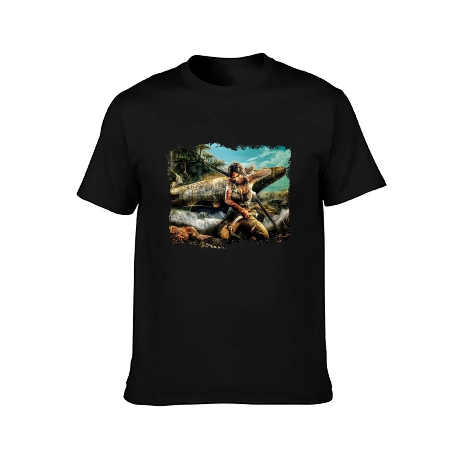 Lara Croft Tomb Raider 8K T-Shirt, Summer Casual Cotton Tee, Oversized Streetwear Tops, Vintage Graphic Print, Unisex Men Women