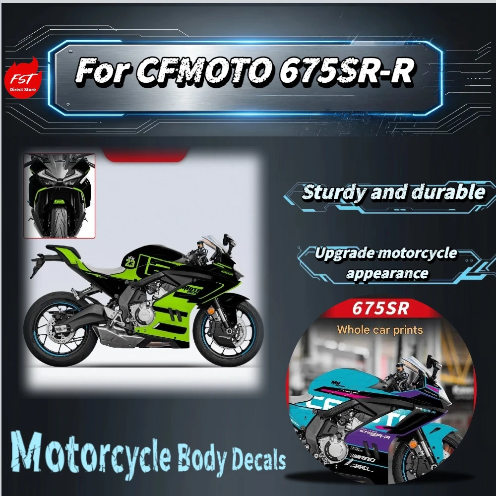 For CFMOTO 675SR‑R Motorcycle Full‑Car Graphic Decals PVC Personalized Decorative Stickers Waterproof Sunproof Mod Accessories