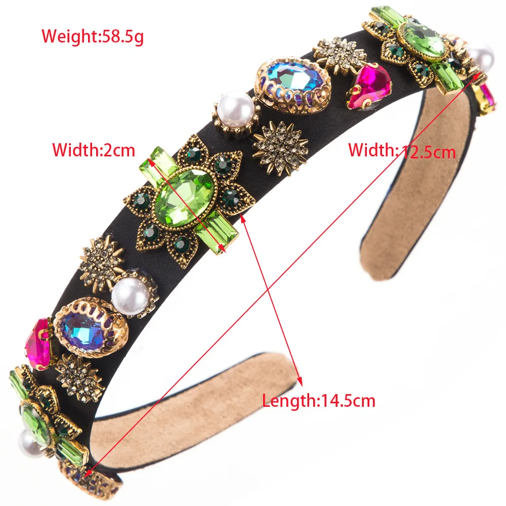 New Baroque Palace Style Thin Headband Female Retro  Refined Rhinestone Pearl Hairband Hair Accessories