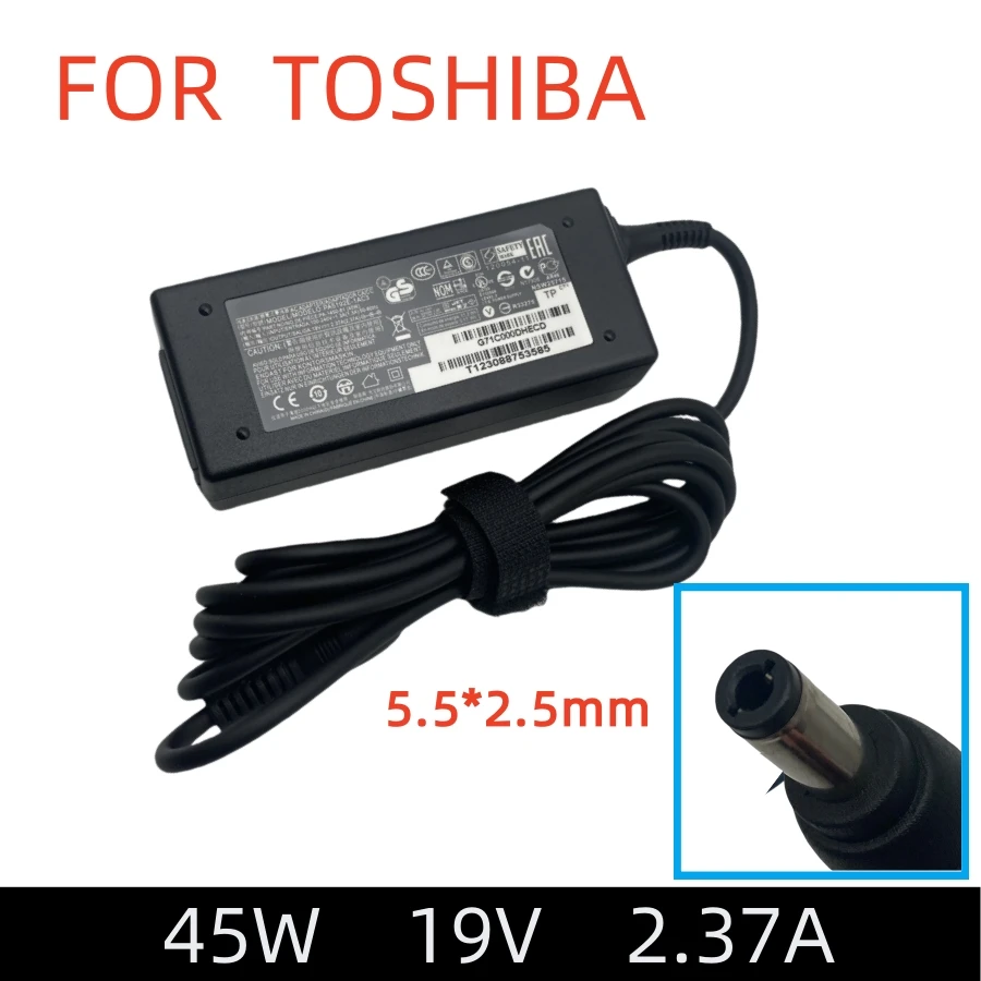 19V 2.37A 45W 5,5*2,5mm Ac adaptador de cargador de ordenador portátil para Toshiba Portege Z835 Z30 Satellite Redius E45W L15W P55W
