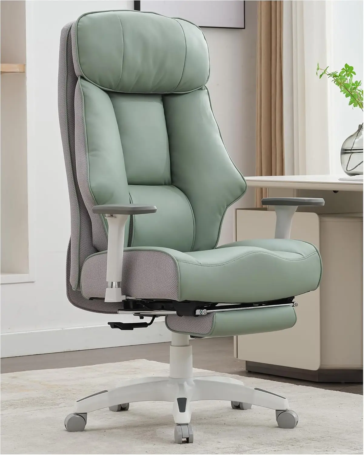 Big and Tall Office Chair 400lbs, Executive Office Chair with Foot Rest, High Back Office Chair with Back Support, Oversized Off