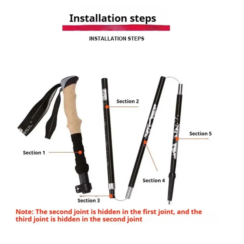 Fanuocetar Trekking Poles Lightweight Collapsible Hiking Poles for Snowshoe Backpacking Gear Pair of 2 Walking Sticks for Hiking