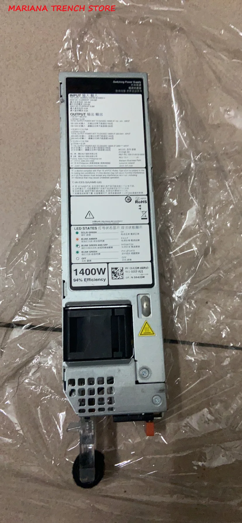 A1400E-S0 for DELL R750 R650 R550 R830 R930 Rack Server Power Supply,1400W,64JDM