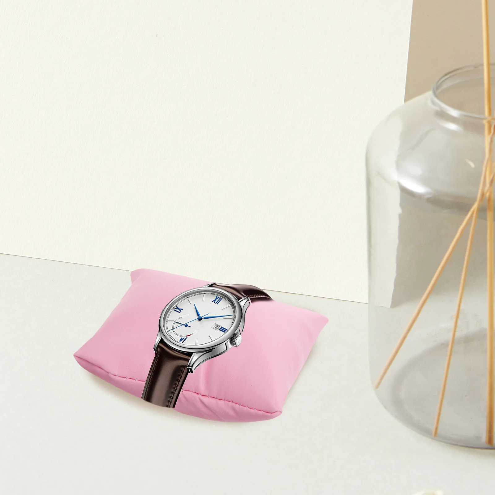 

10Pcs Pink PU Watch Pillows Small Square Cushion Jewelry Display Bracelet Bangle Organizer Accessories PU Square Display Pillows