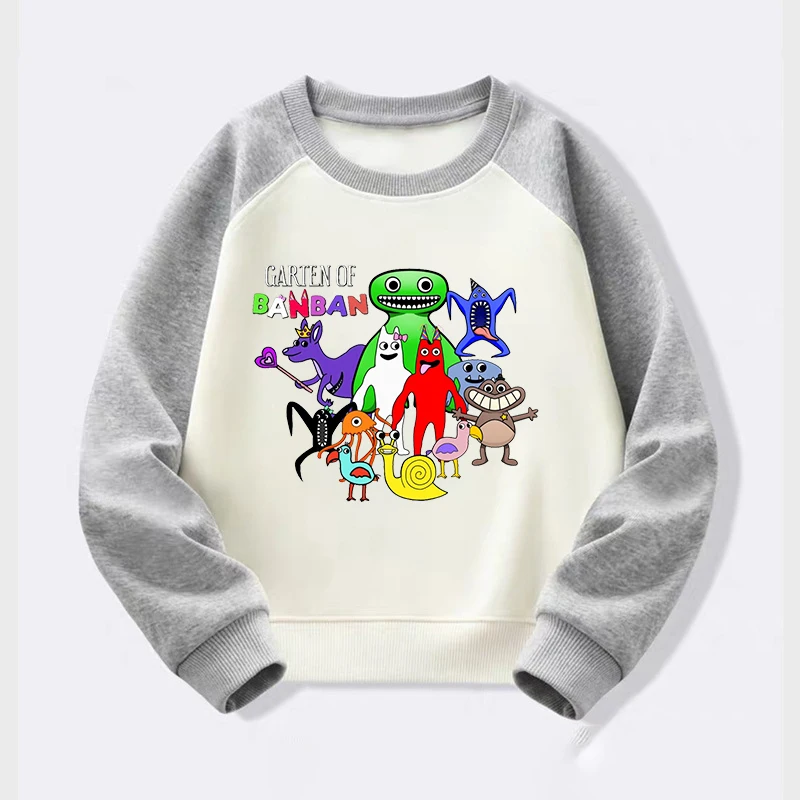 Spring Cartoon Garten Of BanBan Print Kids Sweatshirts Kids Game Figure Crew Neck Tops Boys Pullover Children's Soft Clothing
