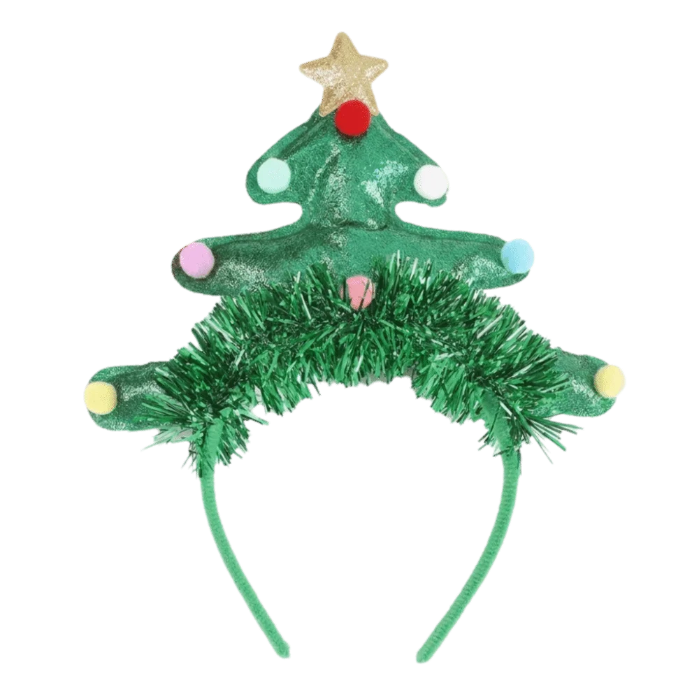 Cute Shiny Christmas Headband Rain Threads Ball Xmas Tree Hairband Letter Hair Accessories Sequin Hair Hoop Stage Show
