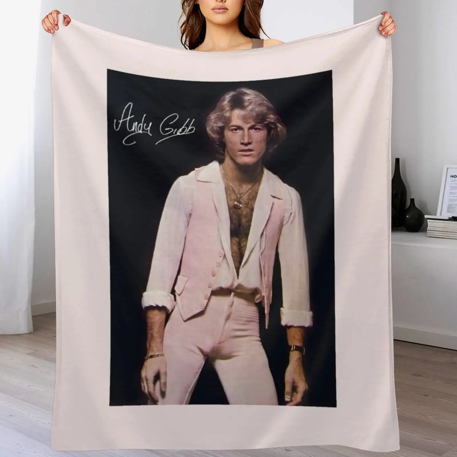 Andy Gibb poster Throw Blanket Warm Throw Blanket Gift for Anniversary