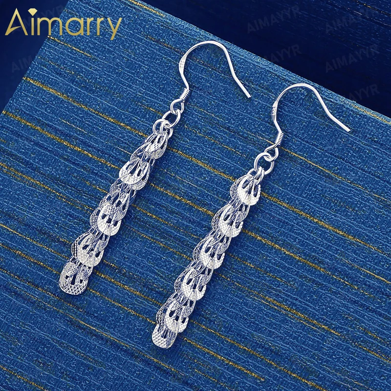 925 Sterling Silver Phoenix Tail Scales Long Tassel Earrings for Women's Parties Banquets Weddings High-quality Fashion Jewelry