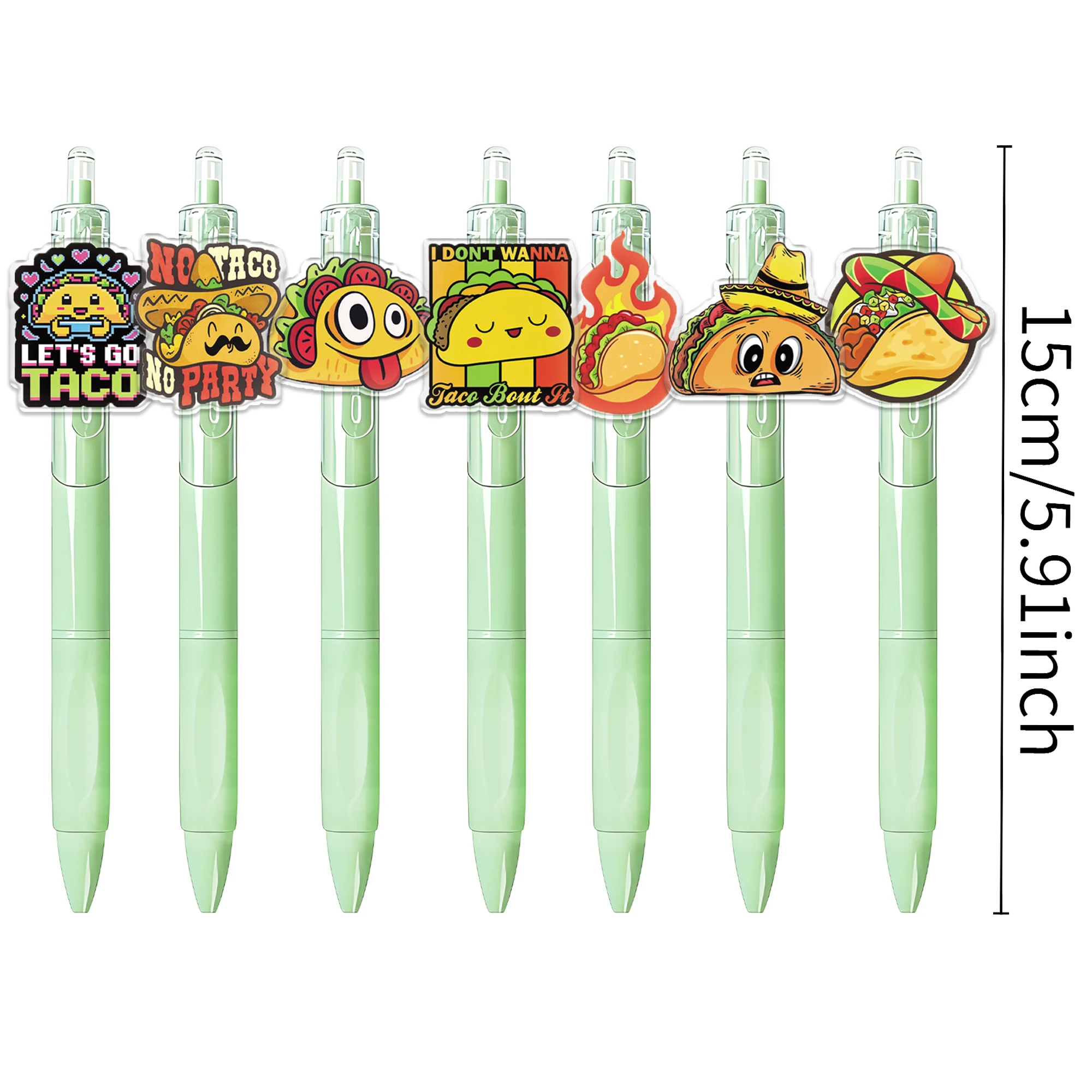 24PCS Mexican Taco Gourmet Ballpoint Pen with random patterns