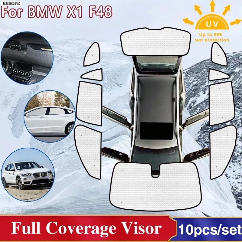For BMW X1 Accessories 2012~2015 Full Windshield Surround Sunshades Side Windows Visor Cover Car Accessories 2019 2020 2021