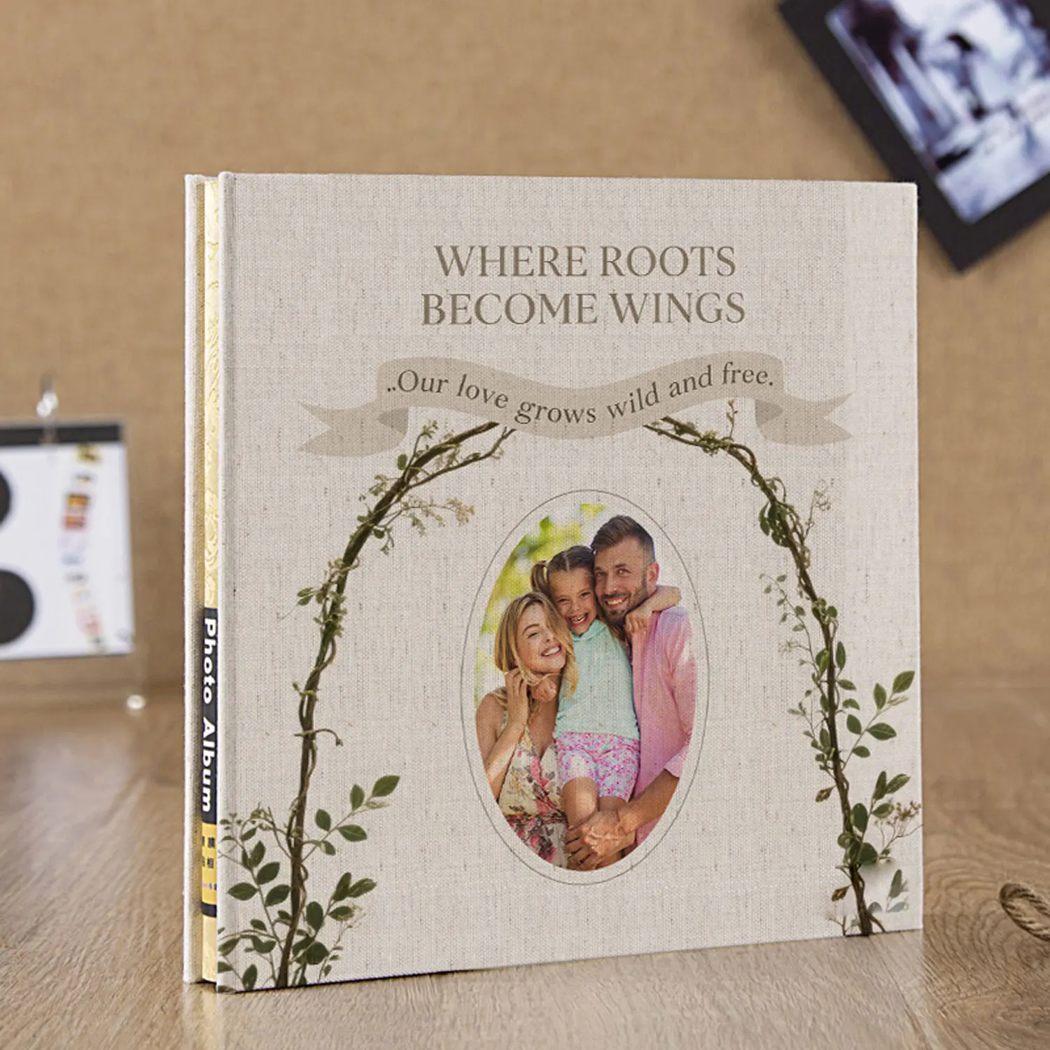 

Waterproof Garden Scrapbook 12 Inch - 20 Self-Adhesive Pages, Custom Cover Gift for Grandma (White/Black Paper)