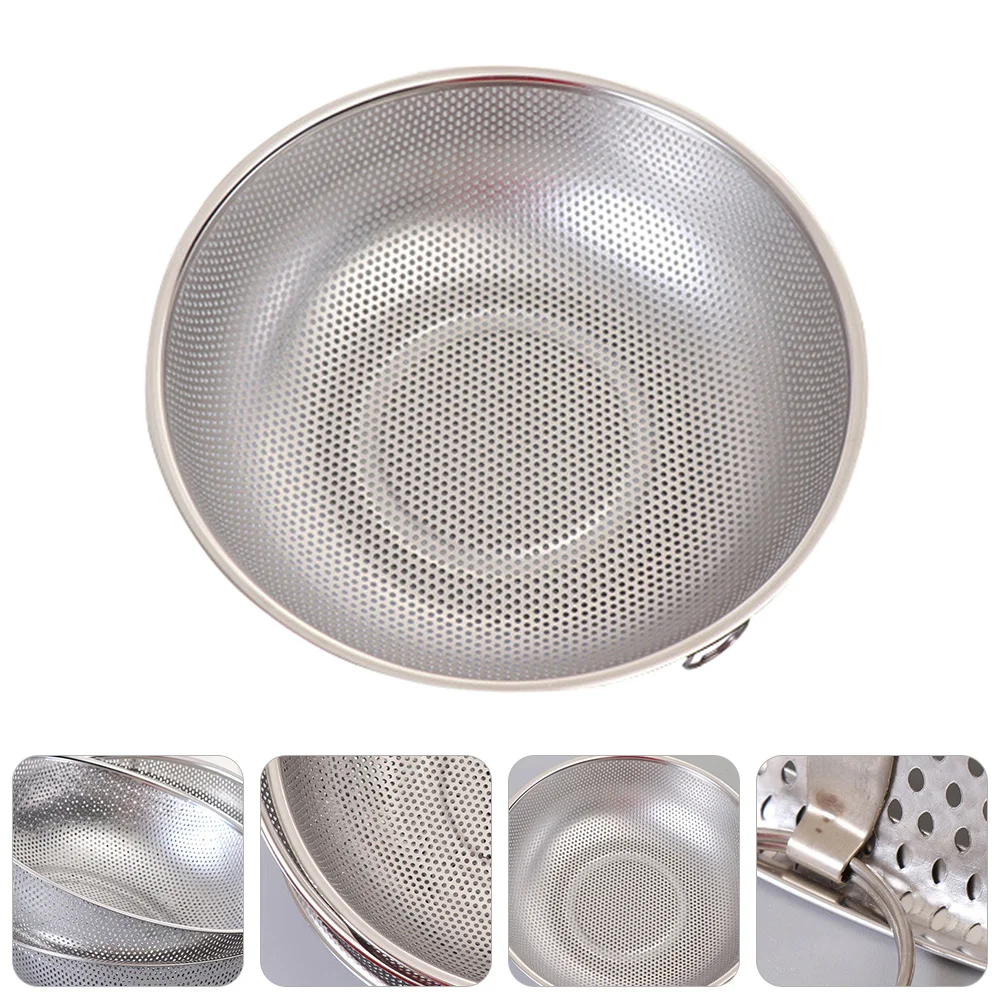 

Stainless Steel Rice Washing Basket for Kitchen Drain Fruit Vegetable Basin Leak Proof Design Dish Drying Rack Utensil Holder