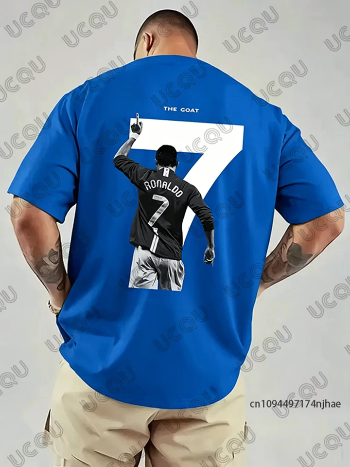 2026 Summer New CR7 Cristiano Ronaldo Graphic Jersey Print Cotton