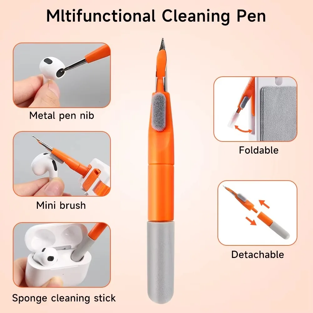 11in1 Keyboard Cleaning Brush Kit ABS Multifunction Earbuds Cleaner Headphone Cleaning Kit for Phones Computers Keyboards