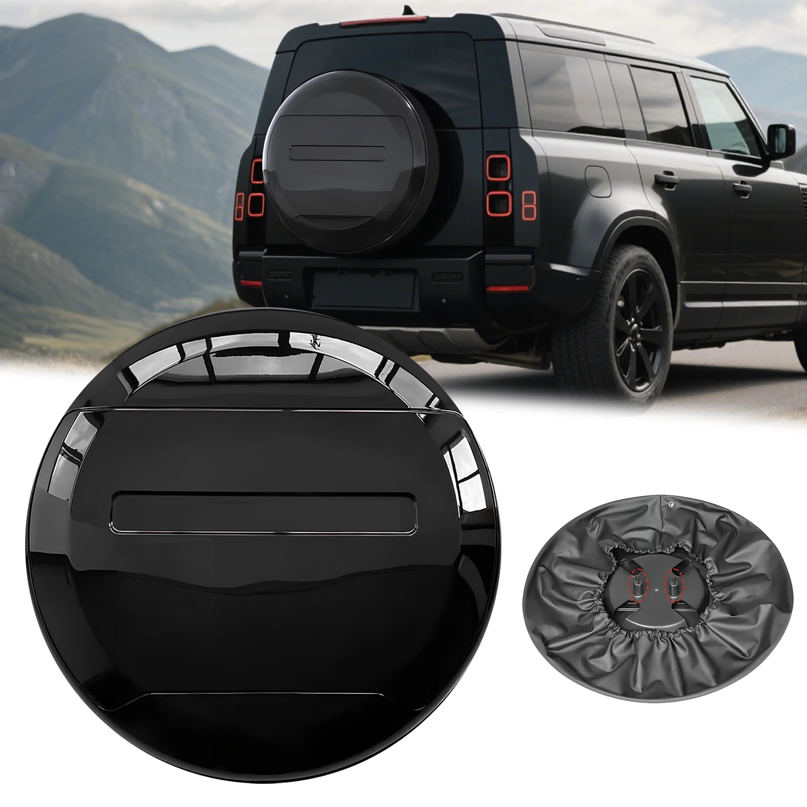 

Rear Spare Tire Tyre Wheel Cover Protector Trunk Spare Cover Spare Tyre Tire Cover Fit for Land Rover Defender 90 110 130