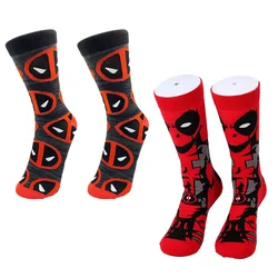 Disney Marvel Deadpool Socks Average Size Anime Cartoon Cute Childern Cosplay Calzini Deadpool Kid Cute Sport Mid Tube Sock Gift