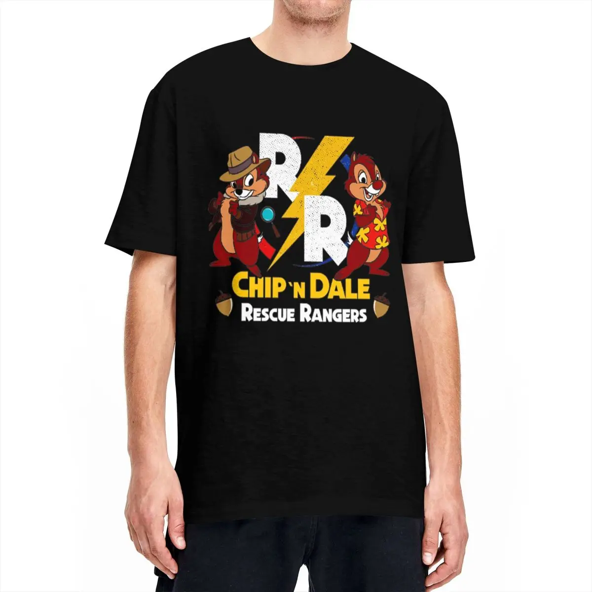 Chip And Dale Rescue Rangers T Shirt Summer Chipmunks Y2K Funny T-Shirts 100 Cotton Tee Shirt For Man Short Sleeve Casual Tops