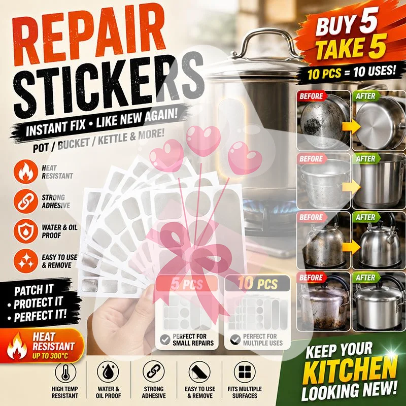 Pure Aluminum Foil Pot Repair Stickers Waterproof Heat Resistant Fix Leaky Pans Kitchen Home Use