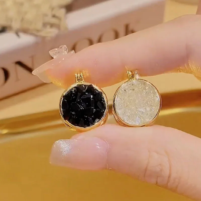 Compact and Exquisitely Designed Reversible Black-and-White Stud Earrings 2025 New Arrival Versatile Fashion Jewellery