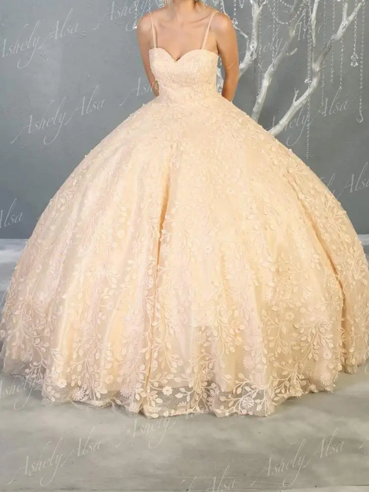 Robe de princesse en dentelle à bretelles spaghetti pour filles, robe de Rh, robe de fête d'anniversaire, 15 ans, 16