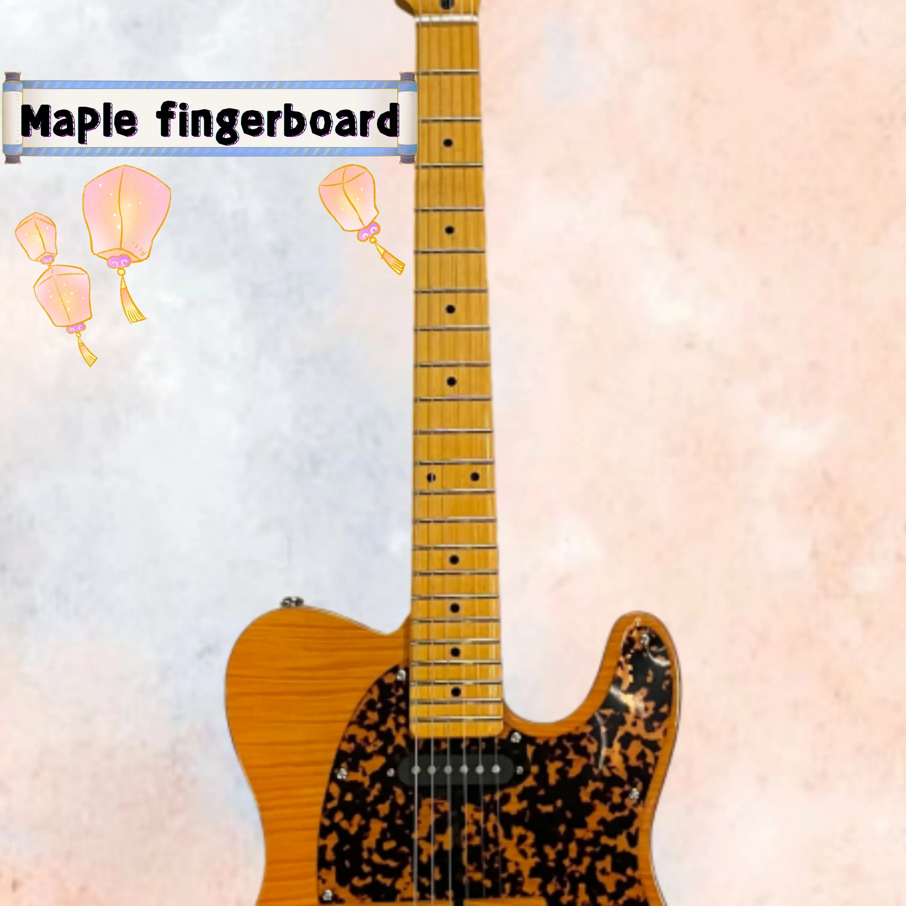 Amber Solid‑Body Electric Guitar, SS Pickups, Maple Fretboard,Silver Hardware Guitars Retro Charm For Play & Collection Guitarra