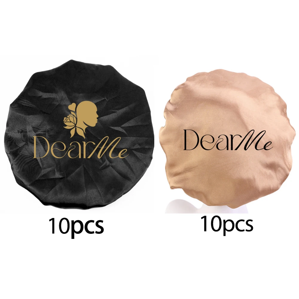 custom logo 10pcs black and 10pcs gold color bonnet