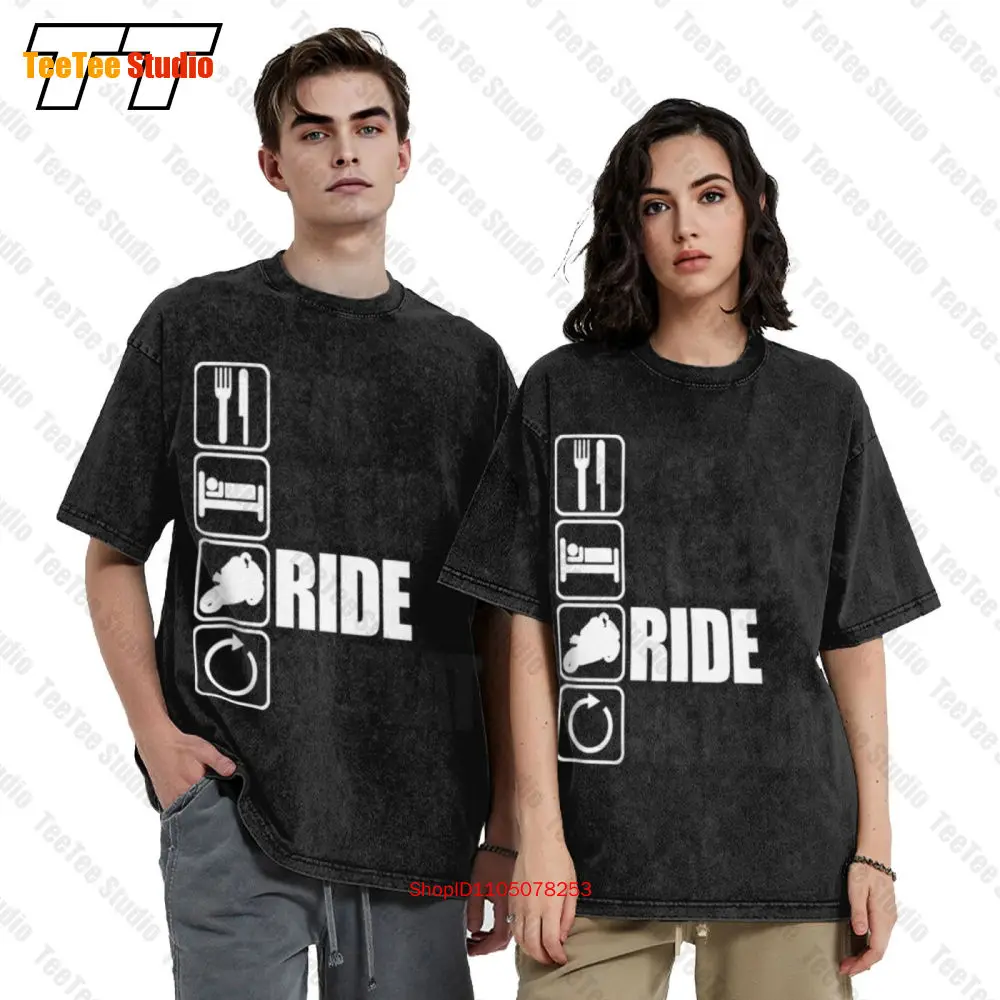 Eat Sleep Ride Repeat Biker Aesthetic Clothing T-Shirt 7XC6