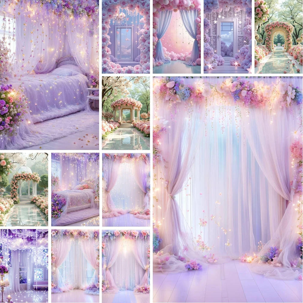

MOON.QG Blossom Floral Backdrop Bridal Wedding Baby Newborn Flower Wallpaper Props Birthday Photography Background Anniversary