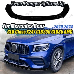 X247 Car Front Bumper Lip Splitter Diffuser Spoiler Body Kits For Mercedes Benz GLB Class X247 GLB180 GLB200 GLB35 AMG 2020-2024