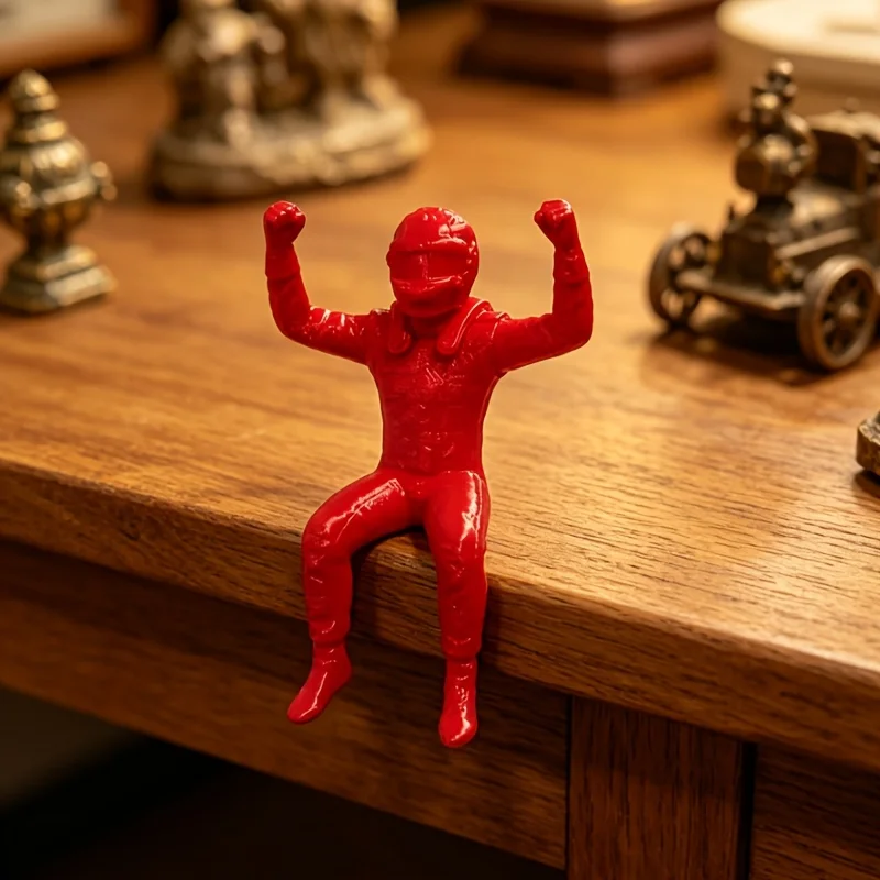 3D Printed Victory Pose Racing Driver Miniature Figurine F1 Style Celebrating Racer Handicraft Ornament for Desk Home Decor Gift