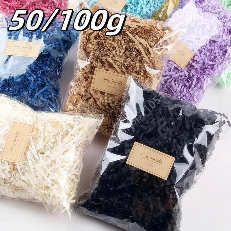 Papier déchiqueté multicolore 50/100g pour remplissage de boîtes cadeaux DIY, mariage, anniversaire, emballage cadeau