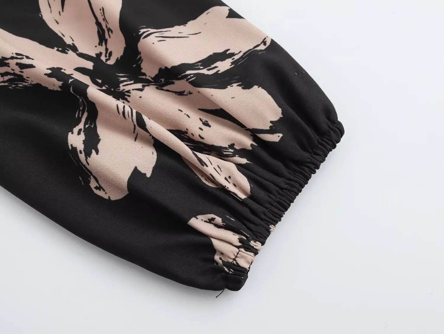 KONDALA elegante estampado de flores de manga larga de cintura alta Vestido de mujer moda 2025 primavera cuello en V Vestido largo drapeado Vestido Casual suelto