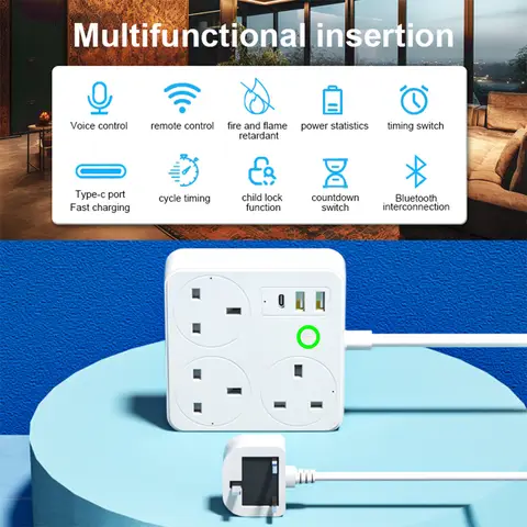 LELLKI Wifi-grenuttag med energiövervakning Smart uttag 220V 13A UK-kontakt Tuya Smart Life Home Alexa Google Home Yandex Alice 8 best sales Plug UK - №6