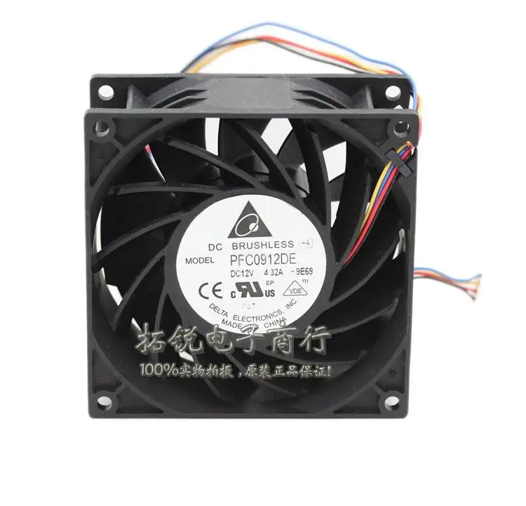 

Large Air Volume Delta Delta PFC0912DE 9238 12V 4.32A 9CM Server Cooling Fan