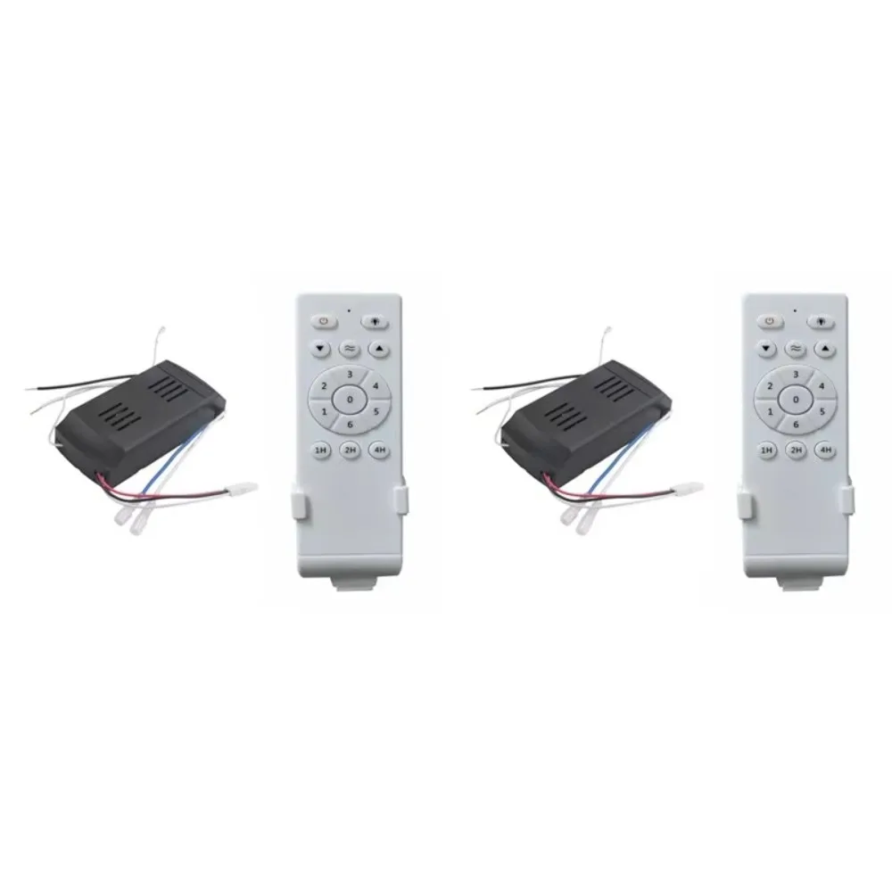 A61I 2X Universal Ceiling Fan Remote Control Kit Low Voltage 50W Dc Fan Light Driver Controller 6-Speed & Timing Remote