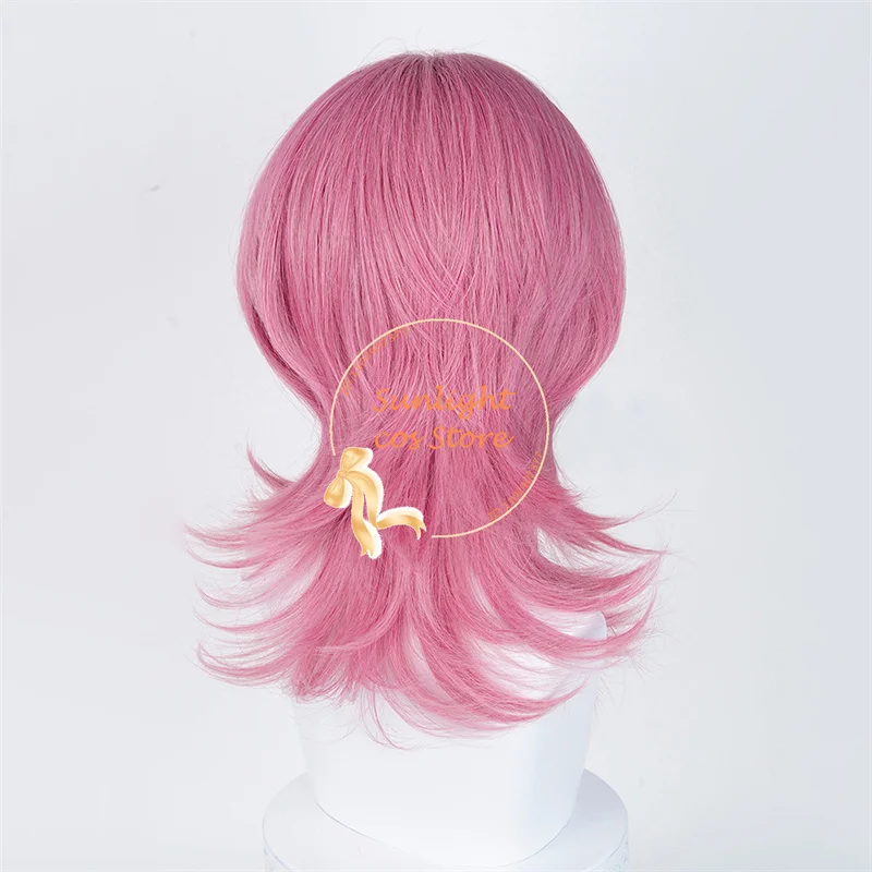 Saja Boys Romance Cosplay perruque rose 48 cm perruque Jinu bébé Abby Romance mystère Cos Anime perruque pour hommes résistant à la chaleur cheveux synthétiques
