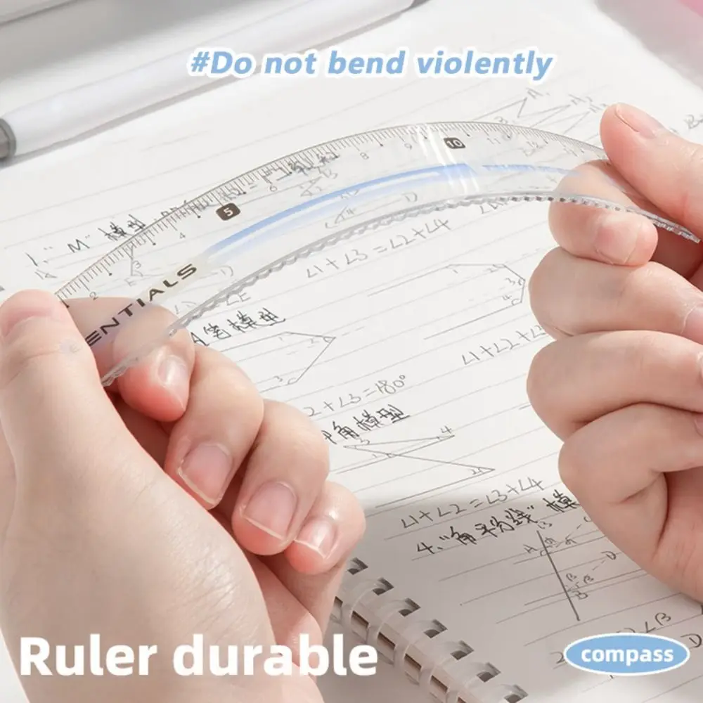 

9PCS/Set Plastic Ruler Compasses Set Photochromic Propelling Pencil Protractor Straight Ruler Eraser Measuring Ruler Gift