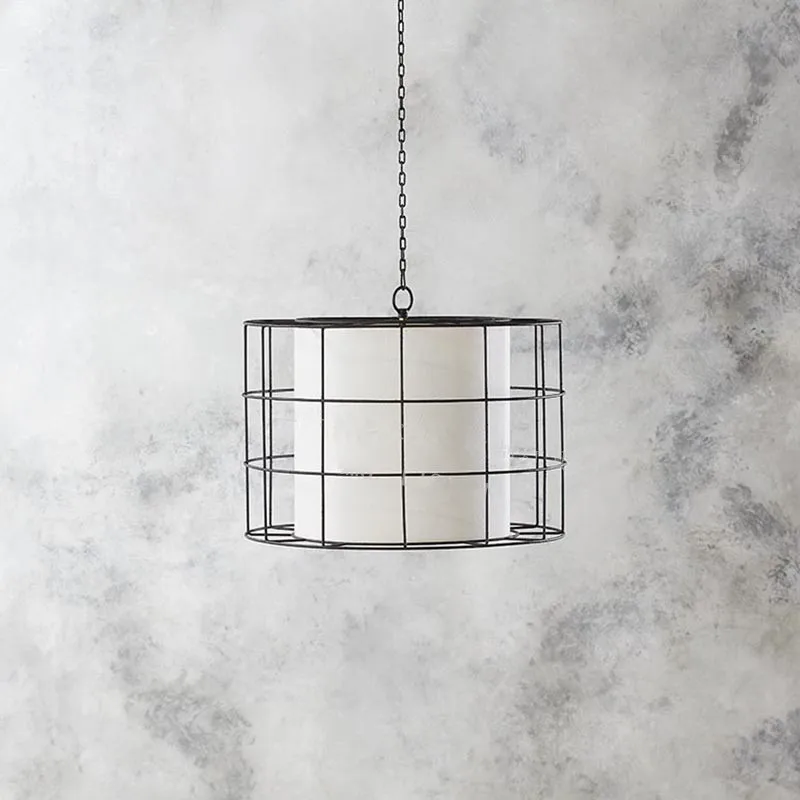 

New Chinese retro Nordic wrought iron living room dining room lamp tea room hotel decorative chandelier hotel tea house zen lamp