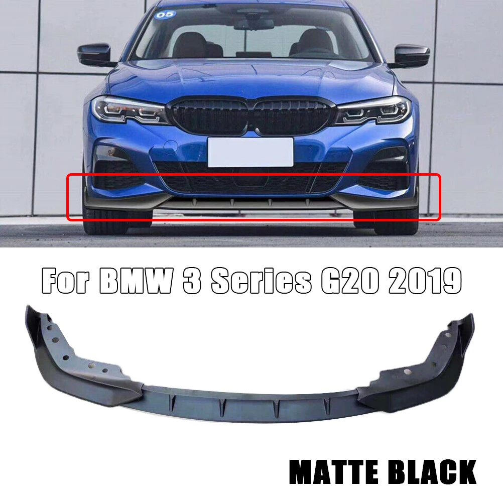 

Front Bumper Spoiler Splitter Lip For BMW 3 Series G20 2019-2020 Gloss/Matte Black/Carbon Fiber Look Car Lower Guard Blade Plate