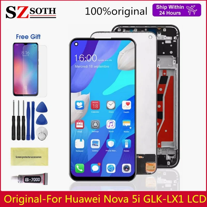 6.4inch Original For Huawei Nova 5i LCD Display Touch Screen Assembly For Huawei Nova 5i GLK-LX1 GLK-LX2 LCD Replacement Parts