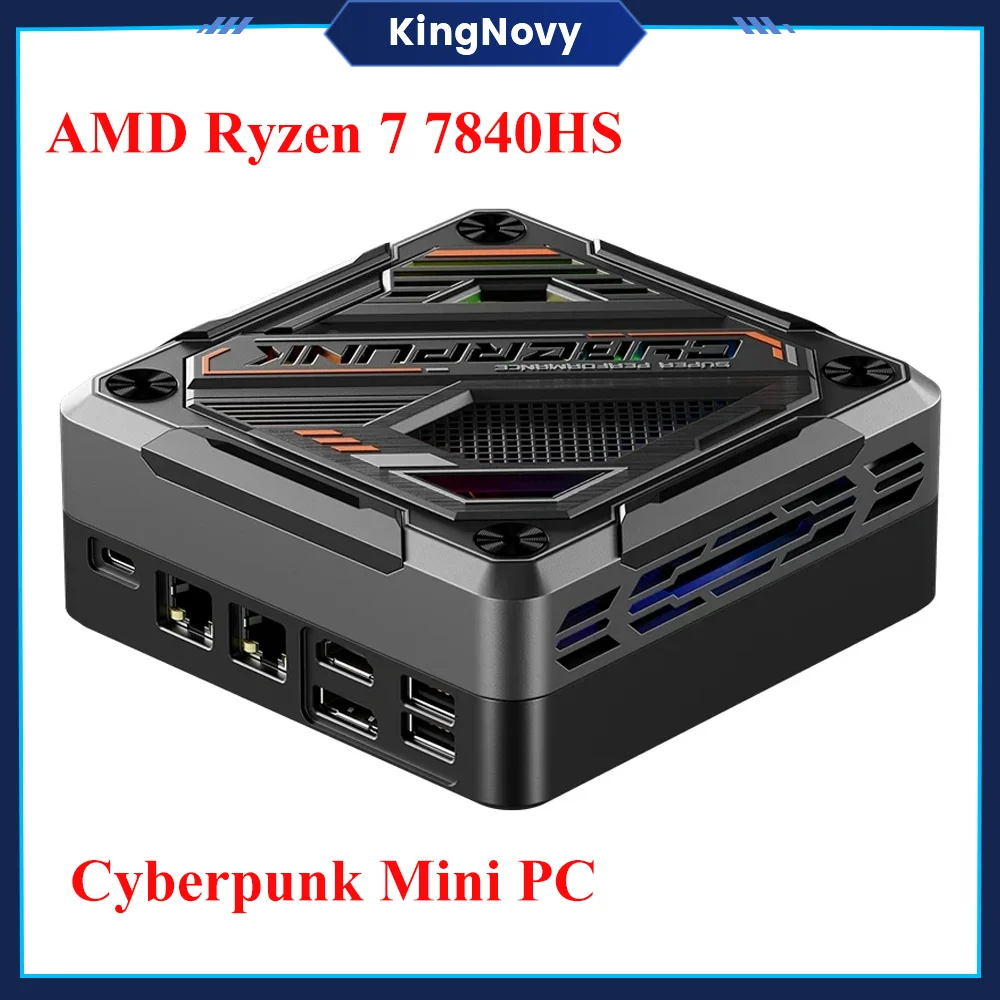 Игровой пк AMD Ryzen 7 8845HS 7840HS Cyberpunk, мини ПК с искусственным интеллектом, RGB стандарта DDR5 2,5G LAN USB4.0, настольный мини-компьютер 8K NUC WiFi6