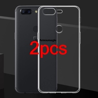 2PCS Clear Transparent Guard Protector On for OnePlus 5T OnePlus5T Back Phone Case Cover Phone TPU Soft Cases Shell Shield Coque