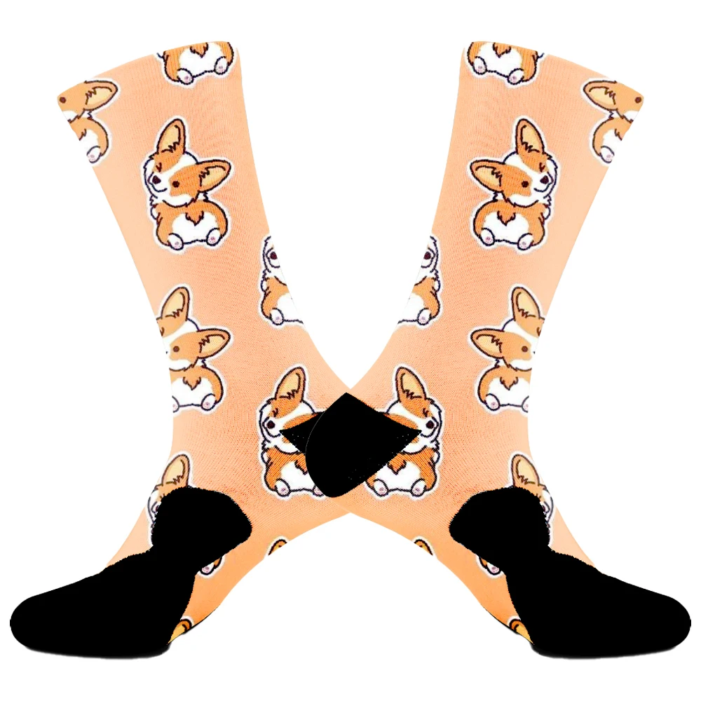 Chaussettes de compression décontractées en coton pour hommes, chaussettes drôles, chaussettes d'équipage, robe d'affaires, animal, heureux, haute qualité, nouveau, 2024