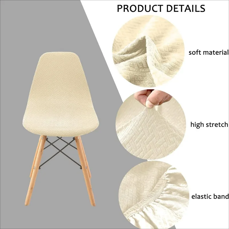 Waterproof Dining Chair Covers Printed Shell Chair Cover Lounge Armless Chair Cover Stretchable Slipcovers for Kitchen