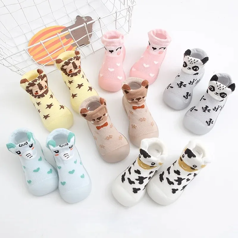

Autumn Winter Toddler Baby First Shoes Children's Indoor Anti-Slip Cartoon Socks Shoes Baby Walking Shoes Sole Cotton Walkers