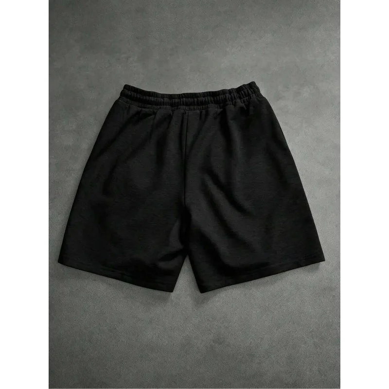 High Street Curved Letter CONFIDENCE Printed Shorts with Drawstring Loose Five Quarter Street Sports Shorts