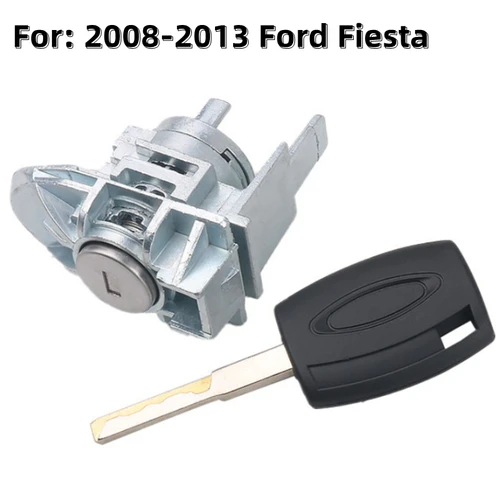 XIEAILI OEM cilindro de cerradura de puerta izquierda automática barril para Ford Fiesta 2008-2013 con llave de 1 Uds