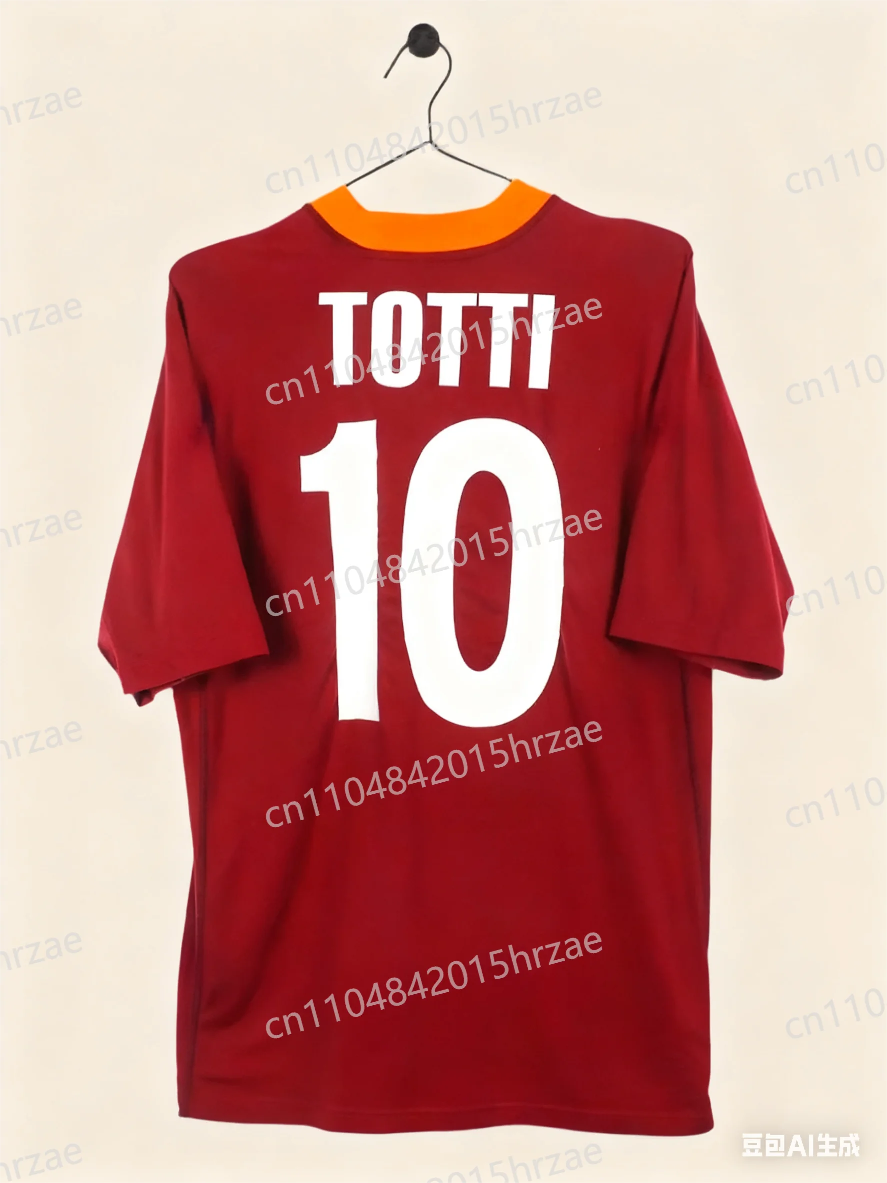 ريترو 3D المطبوعة جيرسي 2000 TOTTI # 10 قميص جيرسي منزلي، للجنسين، تدريب رياضي مسامي، سريع الجفاف، كاجوال لنادي كرة القدم