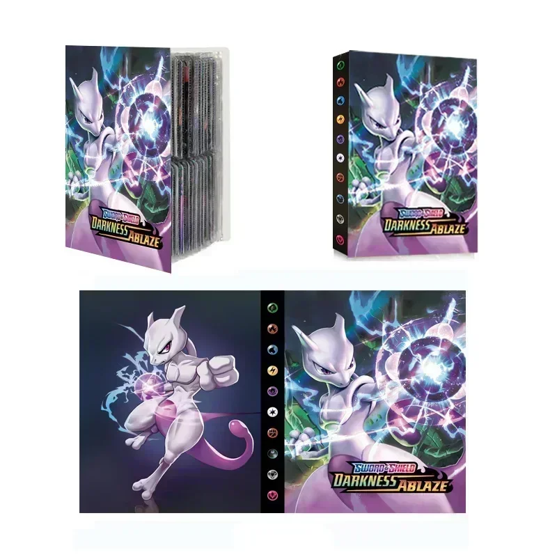 240PCS 애니메이션 몬스터 카드 바인더 만화 생물 TCG 컬렉션 앨범 게임 카드 트레이딩 카드 홀더 스토리지 도서 수집가
