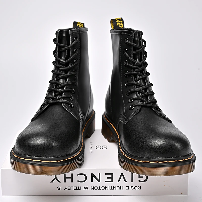 أحذية رجالية جديدة: أحذية تشيلسي للرجال، أحذية عصرية سهلة الارتداء بنقرة واحدة، أحذية جلدية قصيرة كبيرة الحجم قابلة للعكس، أصلية للرجال